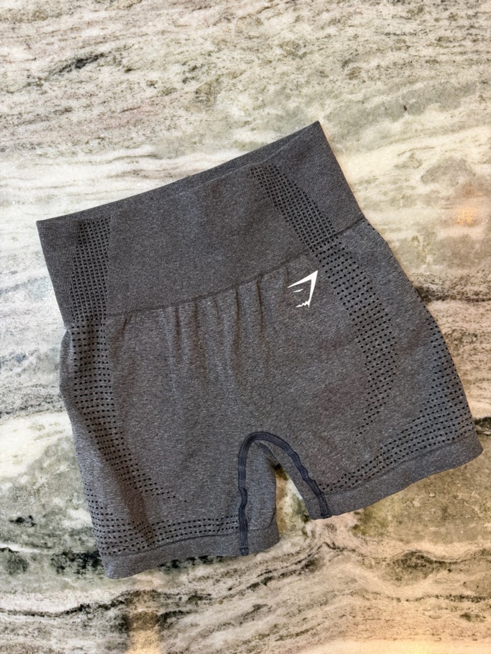 Gymshark Charcoal Gray Seamless High-Waist Bike Shorts